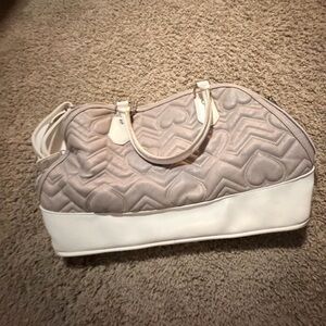 Betsey Johnson Quilted purple-gray and White Travel Bag